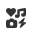 Embedded content icon in the Body editor - a heart, music note, camera, and lightning bolt, all representing the various types of content that can be embedded.