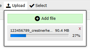 Screenshot of a sample price transparency file uploading in IMCE File Browser.