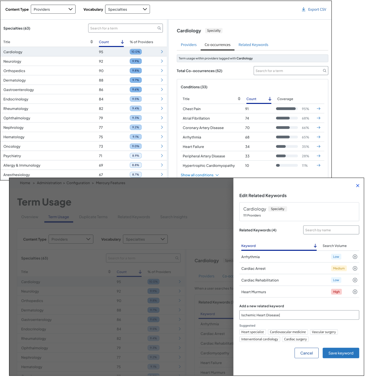 Stacked screenshots of concept layout for Data Intelligence Suite: Taxonomy.
