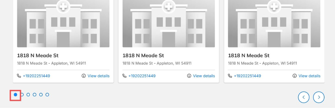 Screenshot of a sample carousel. The slide pagination dot is highlighted. With this new enhancement, slide animations are announced to screen reader users, so they are able to understand when new information is on screen.