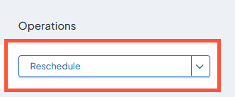 Screenshot highlighting the Reschedule button.