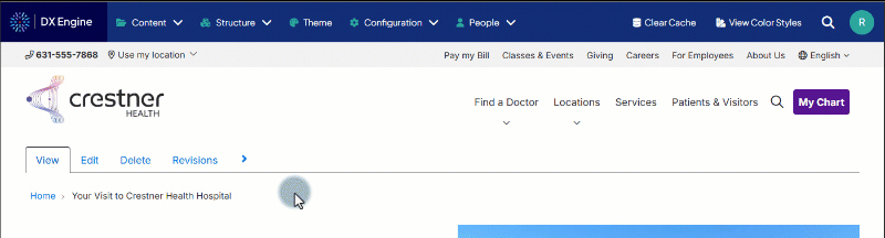 Demonstration of clicking the right caret to reveal the Scheduled transitions tab.