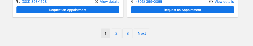 Provider search pagination