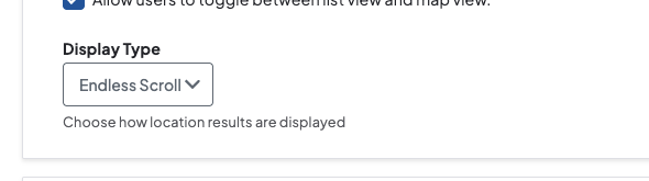 Endless scroll or pagination option