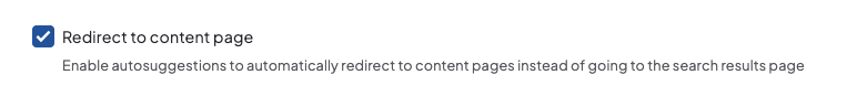 Redirect to content page toggle
