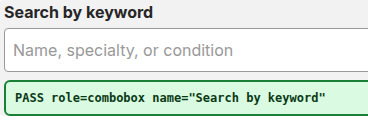 Provider search filter accessibility enhancement