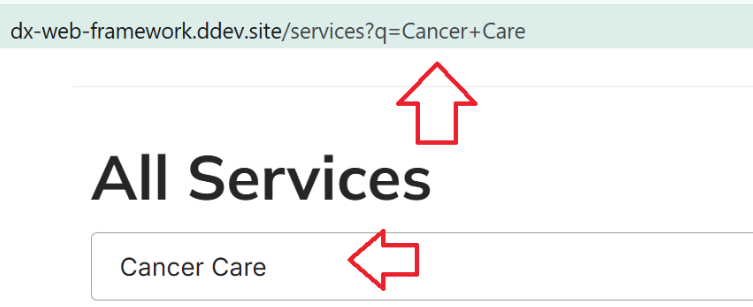 Services search tracking improvement