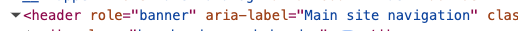 Header tag role and aria label