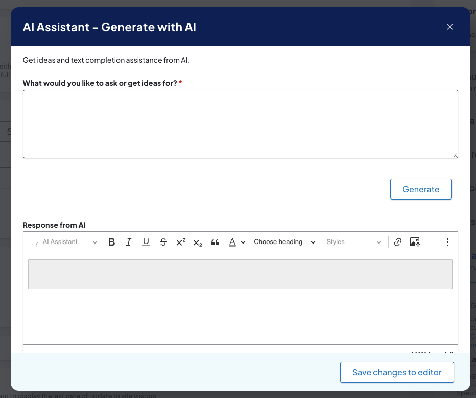AI Assistant generation