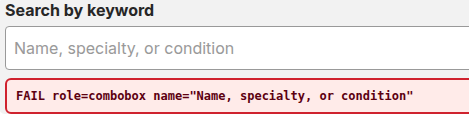 Provider search filter accessibility enhancement