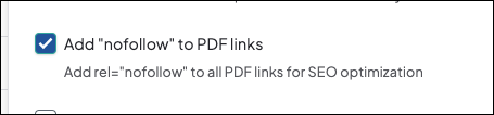 Add "nofollow" to PDF links