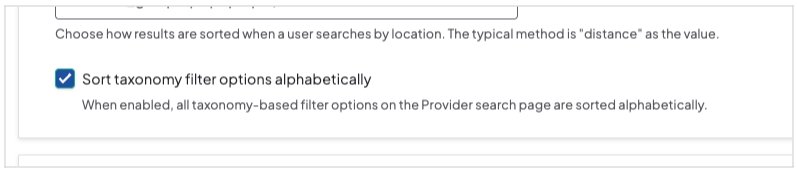 Sort taxonomy filter option alphabetically
