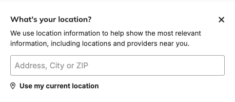 Geolocation widget navigation