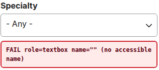 Provider search filter accessibility enhancement